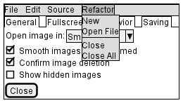 Using menu (open)